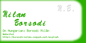 milan borsodi business card