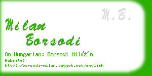 milan borsodi business card